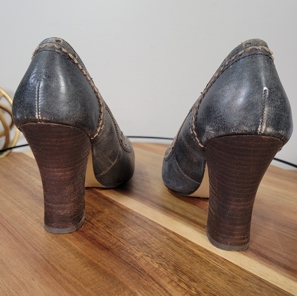 Seychelles Vintage Style Distressed Retro Leather and Wood heels Size 7.5 - Picture 13 of 16
